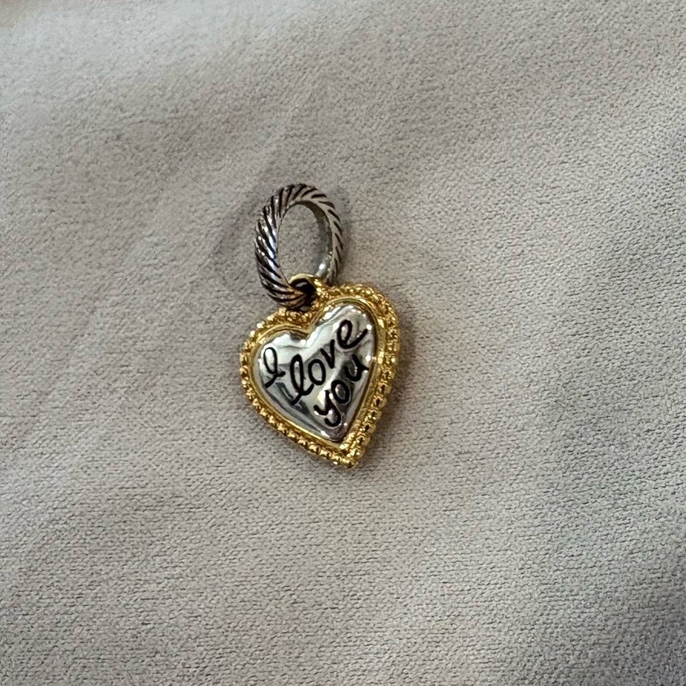 Brighton I Love You Heart Gold/Silver Charm